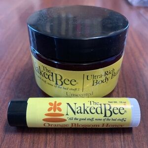 THE NAKED BEE Unscented Body Butter And Orange Blossom Honey Lip Balm